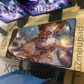 

XGZ Anime Greek Girl Sexy Goddess HD Large Gaming Mouse Pad Black Lock Edge Custom Home Computer Table Mat Non-slip Carpet Xxl