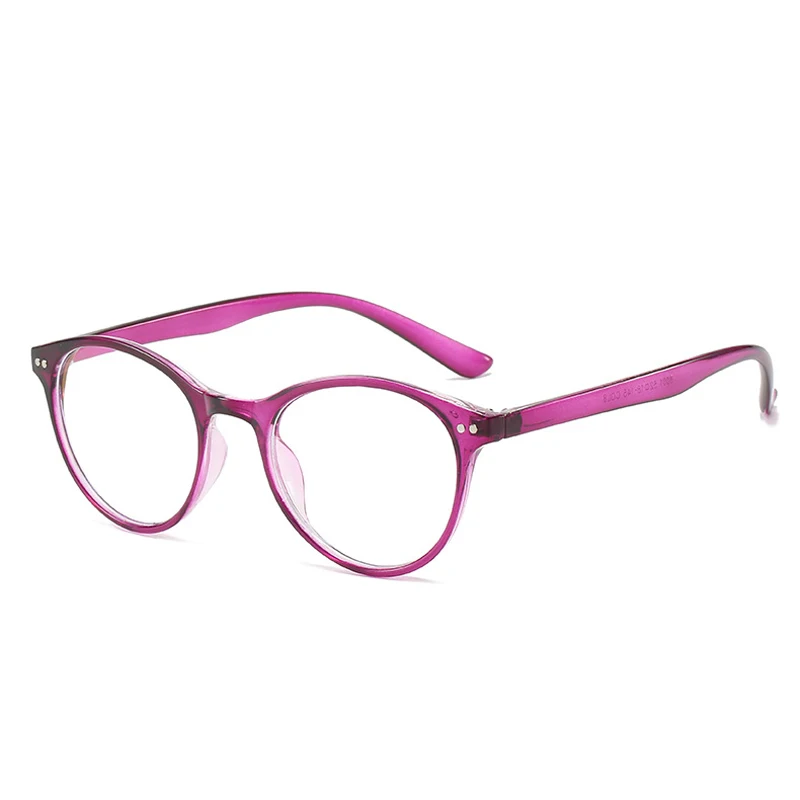 Purple Myopia 4.5 Seemfly заклепки готовые очки для близорукости для женщин и мужчин овальная оправа близорукие очки-1,0-1,5-2,0-2,5-3,0-3,5-4,0-4,5-6,0 - Цвет оправы: Purple Myopia 4.5