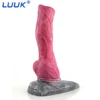LUUK Giant Animal Dog Dildo Knot Masturbator Fantasy Sex Toy For Women With Suction Cup Gory Raw Meat Color Huge Anal Butt Plug 1