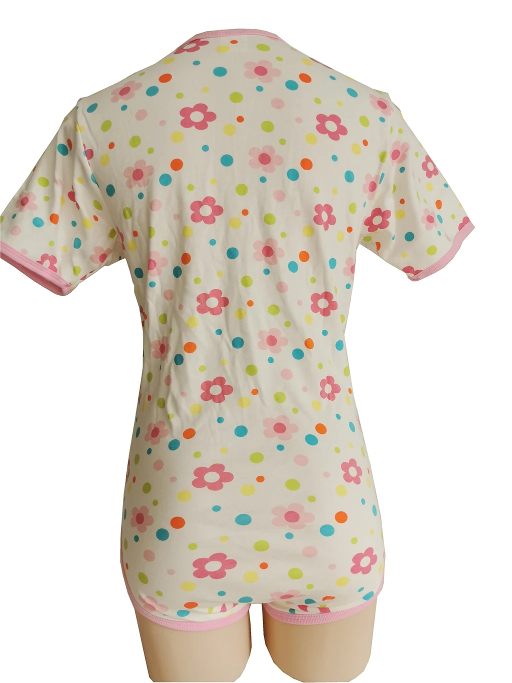 Flowers bodysuit with front snaps/adult onesie/adult baby romper/abdl clothes