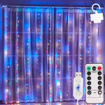 1/2/3M Led Fairy Lights Garland Gordijn Lamp Afstandsbediening Usb Lichtslingers Nieuwe Jaar Led strip Slaapkamer Decor Vakantie Verlichting