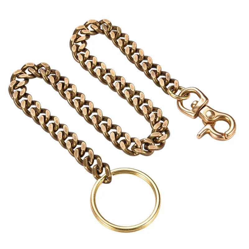 39cm Long Solid Pure Brass Trouser Jean Wallet Chain Keychain For Motorcycle Biker Trucker Apparel Matching Jewellery Shellhard