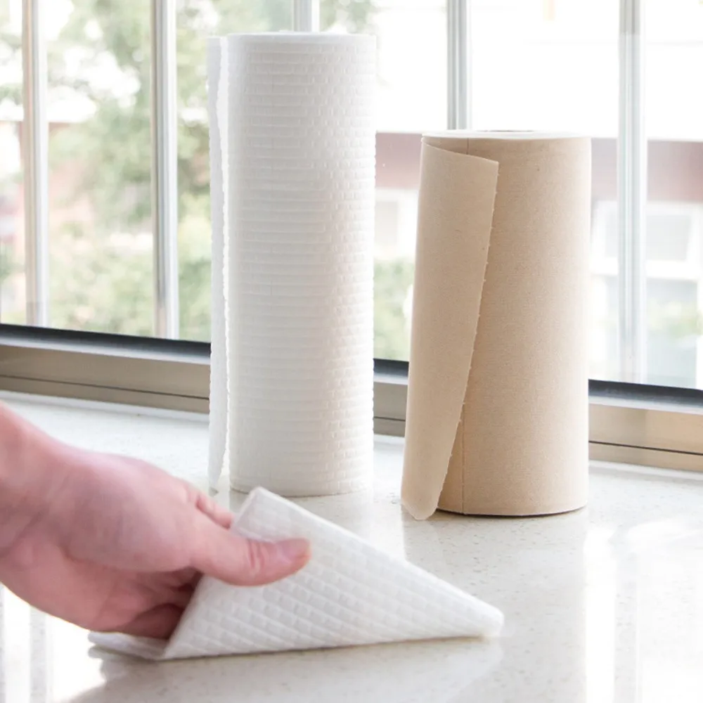 50pcs/Roll Non-Woven Fabric Cleaning Cloth Eco-Friendly Kitchen Car Rag Multi-Purpose Cutter Disposable Dishcl For Home