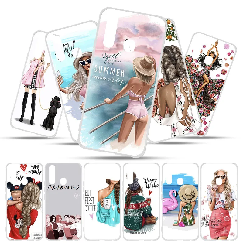 

For Vivo Nex S A Case Baby and Mom Silicone TPU Phone Cover For Vivo Z5x Y81 Y71 X21 V9 V7 V15 Pro V11 Back Cases Coque Funda