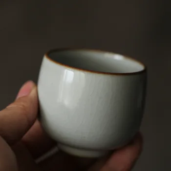 

70ml Plum blossom Chinese Retro Handmade Random Texture Color Glaze High Temperature Firing Ceramic Teacup Porcelain teacup