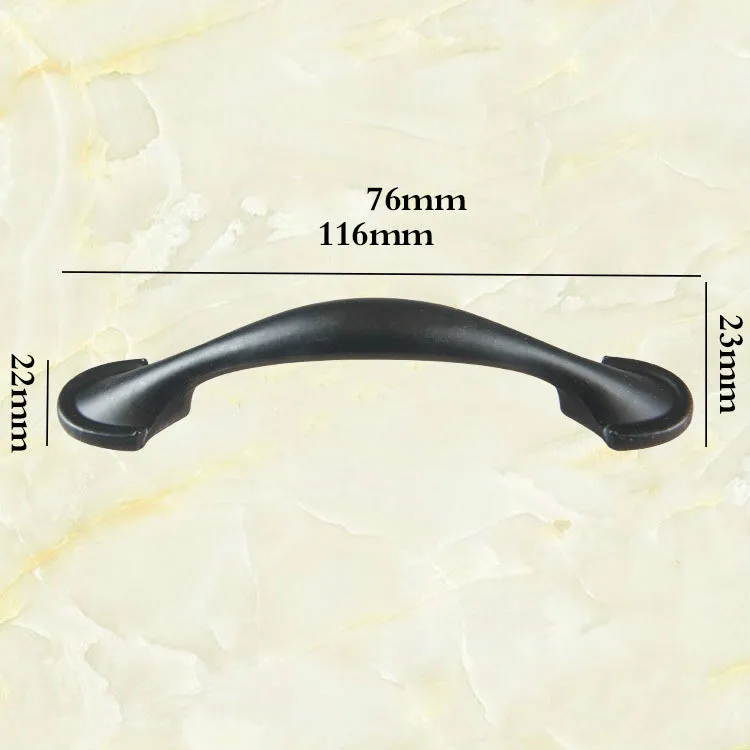 

Cabinet Drawer American Black Wardrobe Door Handle European Cabinet Single Hole Small Handle Hole Distance 76mm