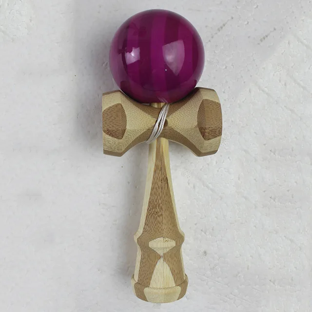 Bamboo Purple Kendama умелый мяч для жонглирования 18 см полный трещины PU краска деревянный шар Kendama игра игрушка для отдыха на открытом воздухе Спорт - Цвет: Bamboo Purple
