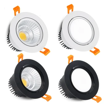 

Dimmable Led Downlight Light Angle Adjustable COB Ceiling Spot Light 3w 5w 7w 9w 12w 15w Ceiling Recessed Lights AC85-265V
