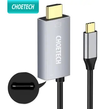 

CHOETECH USB 3.1 Type-C to HDMI Cable Adapter Thunderbolt 3 Compatible With 60W PD Charging Port For Macbook Galaxy S9 Note 8
