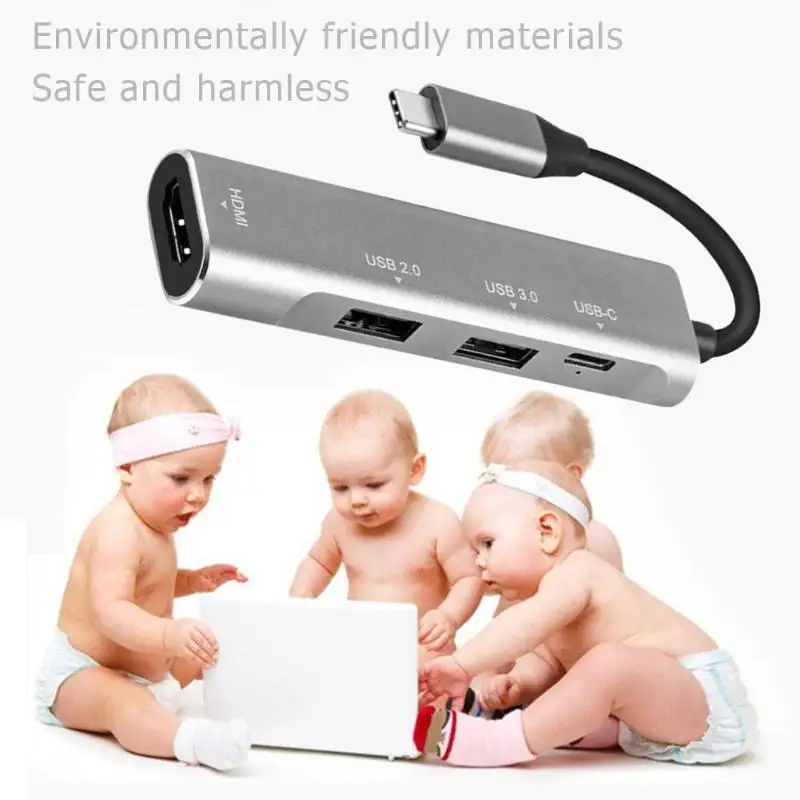 4 в 1 usb type-C концентратор для USB-C USB3.0 USB2.0 4K 1080P HDMI PD конвертер Расширение Док-станция для ПК ноутбук разветвитель