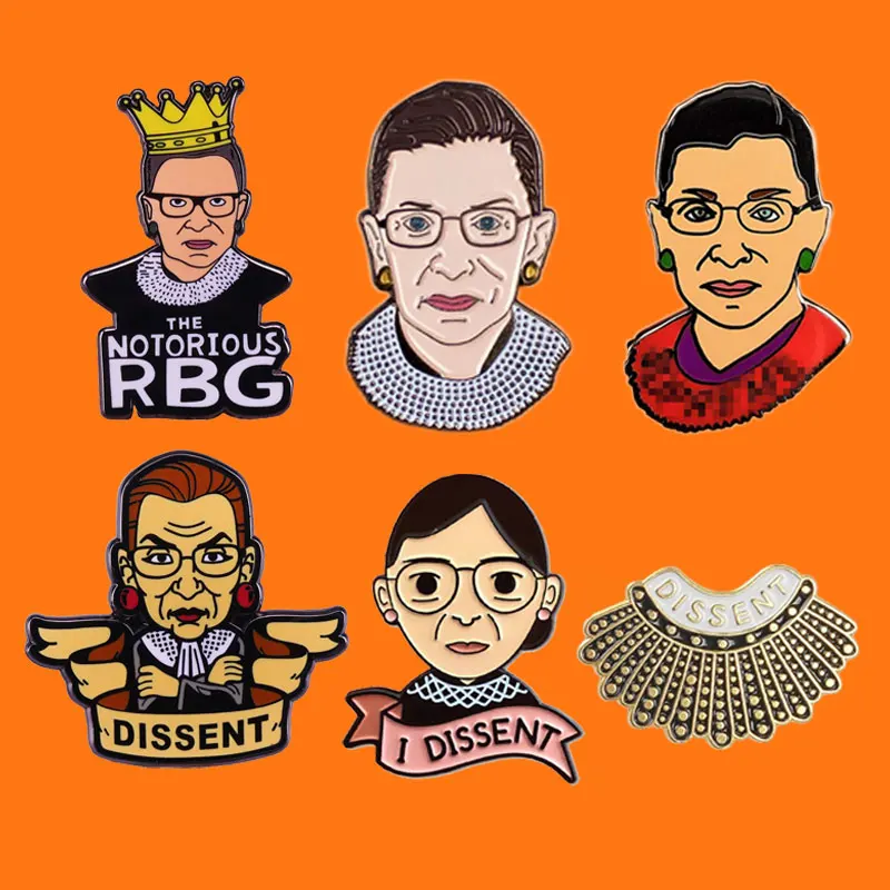 Официальный Рут Бадер Гинзбург пресловутой RBG несогласия эмаль на булавке