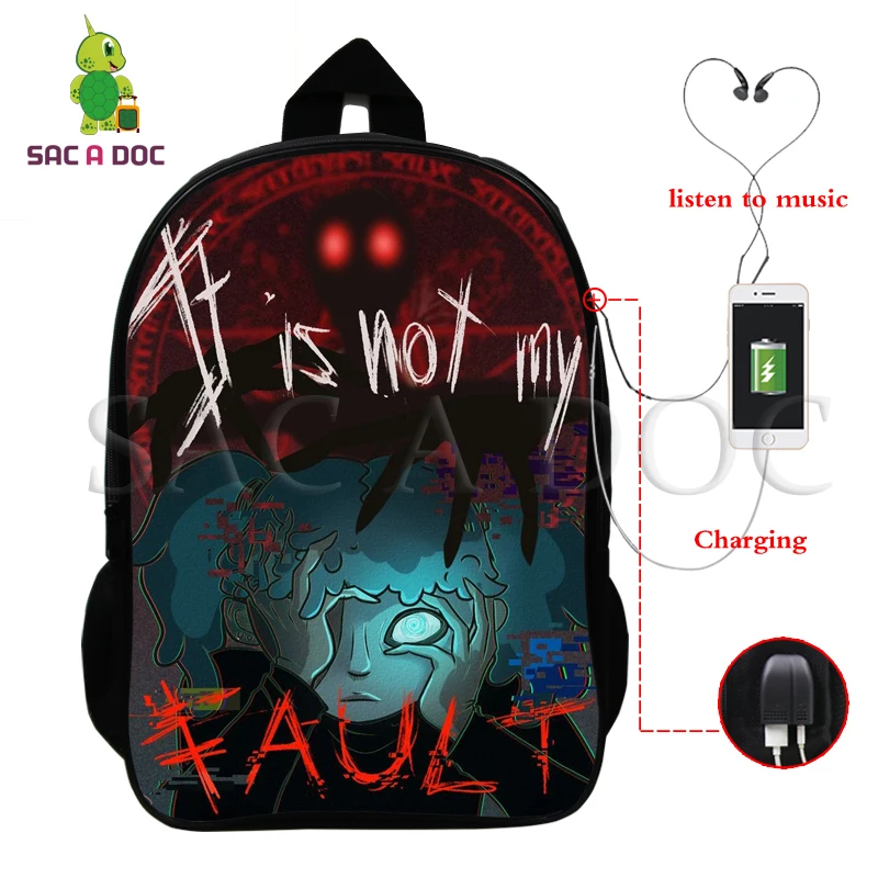 Sally Face, рюкзаки для детей, школьные сумки для подростков, рюкзак в стиле хип-хоп, сумка унисекс, дорожная сумка для книг, нейлон, 16 дюймов, mochila, можно настроить - Цвет: Printed backpack