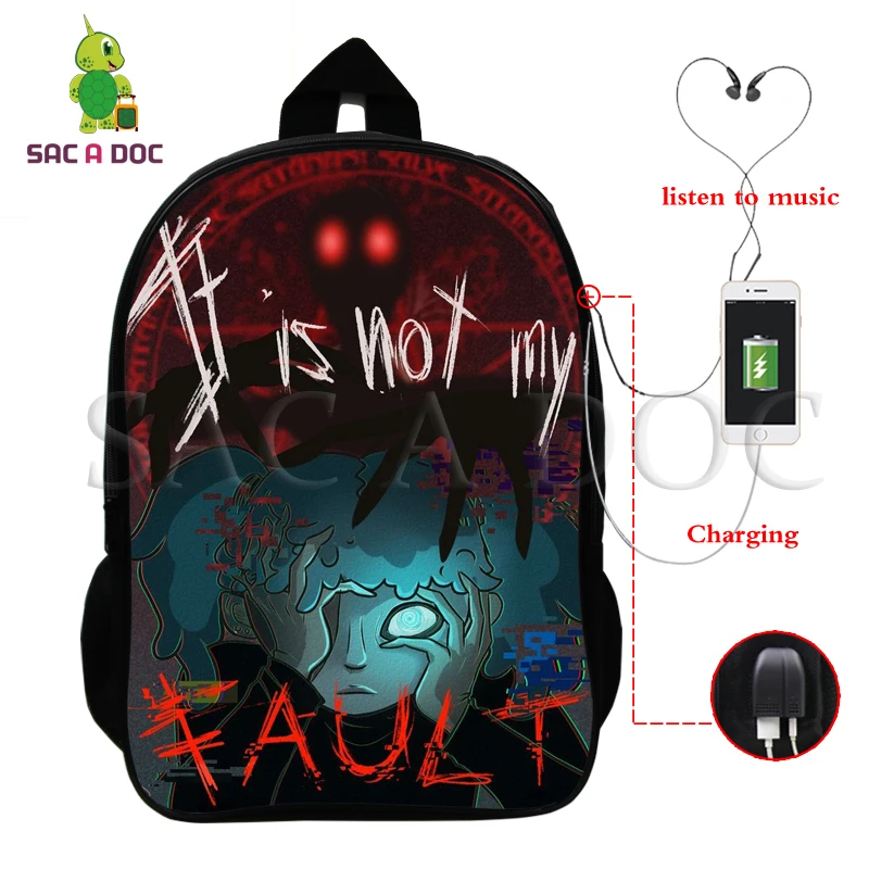 Printed backpack Sally Face, рюкзаки для детей, школьные сумки для подростков, рюкзак в стиле хип-хоп, сумка унисекс, дорожная сумка для книг, нейлон, 16 дюймов, mochila, можно настроить - Цвет: Printed backpack