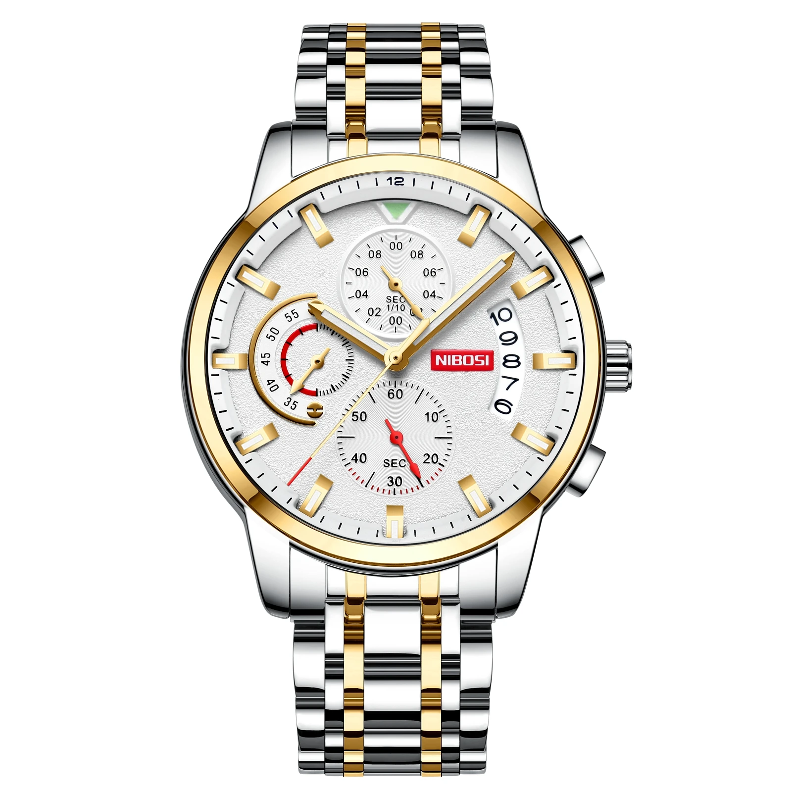 NIBOSI Top Brand Fashion Mens Watches Luxury Stainless steel Quartz Chronograph Clock Waterproof Watch For Men Relogio Masculino 