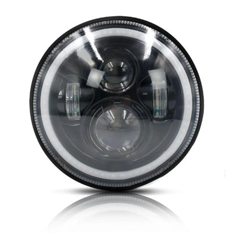 1PC 7 Inch Round LED Light Headlights Hi/Lo Beam Angle Eyes For Wrangler JK LJ TJ | Автомобили и мотоциклы