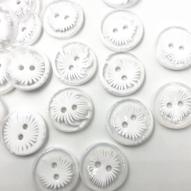 50pcs 18mm / 15mm one hole pearl white flower buttons for sewing scrapbook  wedding craft headwear sewing decorative accessories