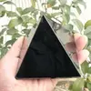 4-10cm Black Obsidian Healing Pyramid Natural Mineral Triangled Crystal Point wholesale 6