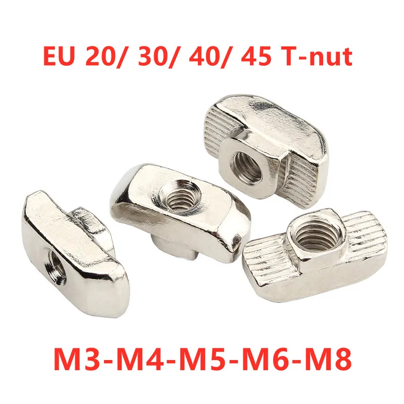 

10pcs-100pcs M3/M4/M5*10*6 for 20 Series Slot T-nut Sliding T Nut Hammer Drop In Nut Fasten Connector 2020 Aluminum Extrusion