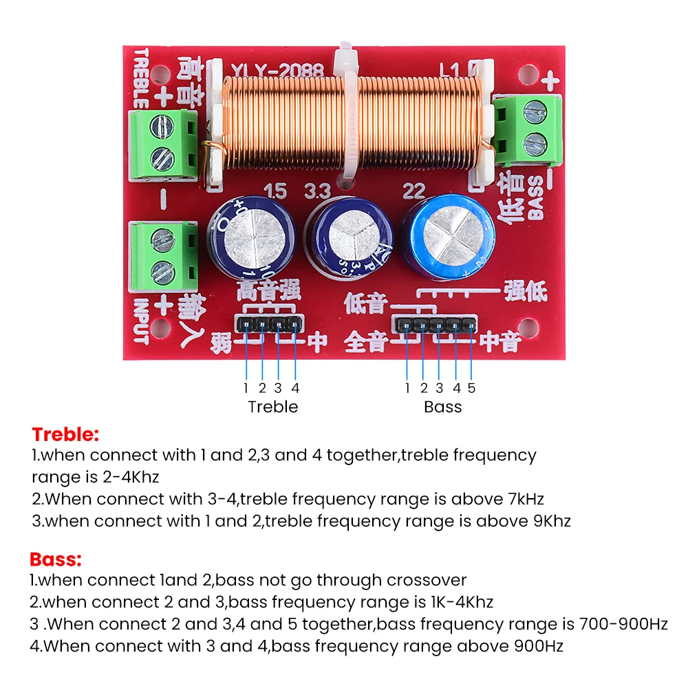 Speaker Crossover 2-way Tweeter Áudio Bass Filter Divisor de Freqüência para 216 Ohm Speaker Faça Você Mesmo Speaker 400w Pcs Aiyima2-way - Image 5