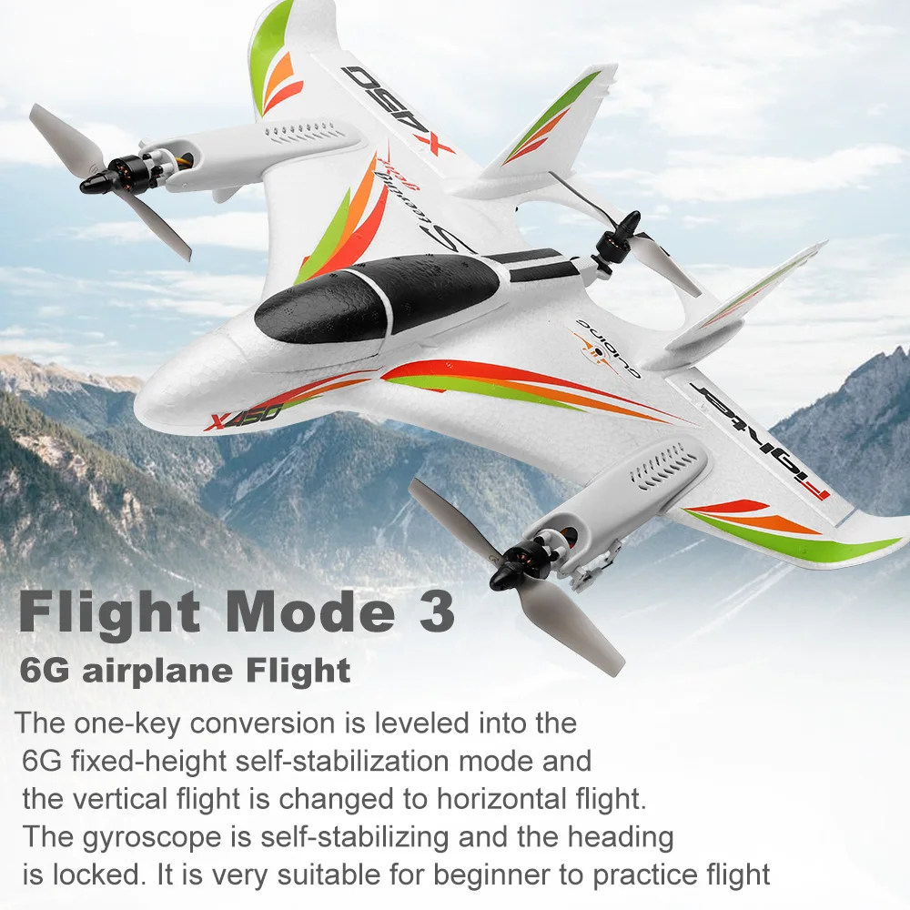 Высокое качество WLtoys XK X450 2,4G 6CH 3D/6G RC Airplne вертикальный взлет светодиодный RC планер фиксированное крыло радиоуправляемый самолет вертолет RTF