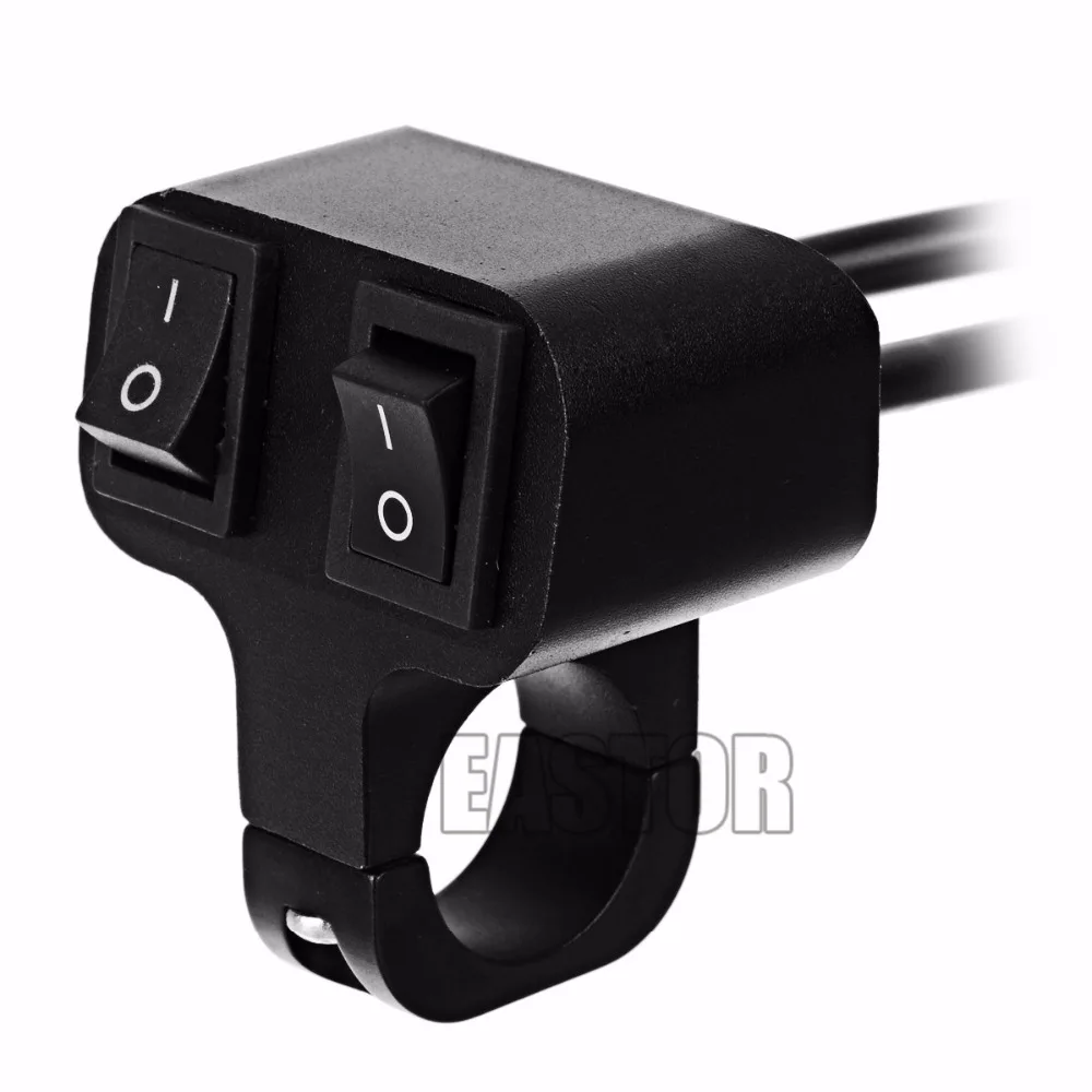 12v 10A Motorcycle CNC Aluminum Alloy Switch 22mm 2 Way Headlight Switch Motorcycle Switches Momentary switch Handbar 2 Wire