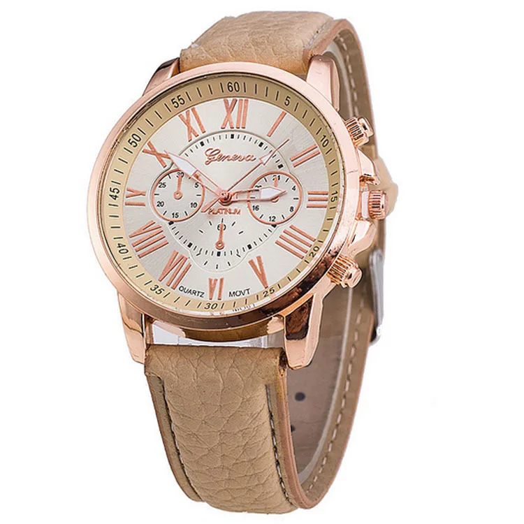 

Foreign Trade Hot Selling Geneva Watch Fake Three Eyes Watch Fashion Leather Belt MEN'S Watch Manufacturers Wholesale