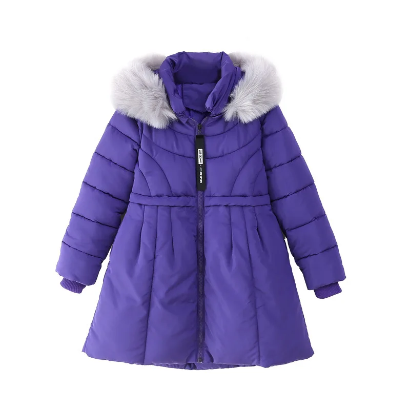 Зимние пальто с капюшоном и меховым воротником для девочек; детская теплая верхняя одежда; Одежда для девочек-подростков; детская парка; пальто для девочек; От 6 до 16 лет
