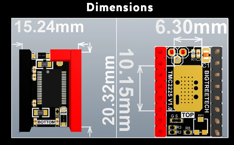 BIGTREETECH TMC2225 V1.0 Драйвер шагового двигателя UART 2A части 3d принтера VS TMC2208 TMC2209 TMC2130 TMC5160 для SKR V1.3 mini E3