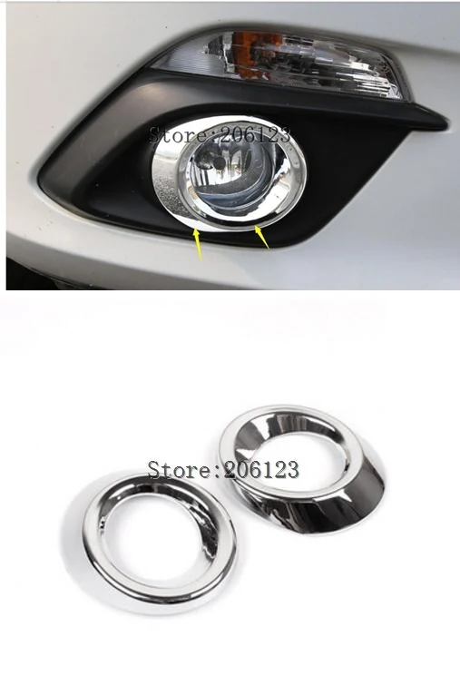 

For Mazda 3 Axela M3 2014 2015 2016 Chrome Front Fog Light Lamp Cover Trim Foglight Bumper Garnish Molding Ring Car Styling 2pcs