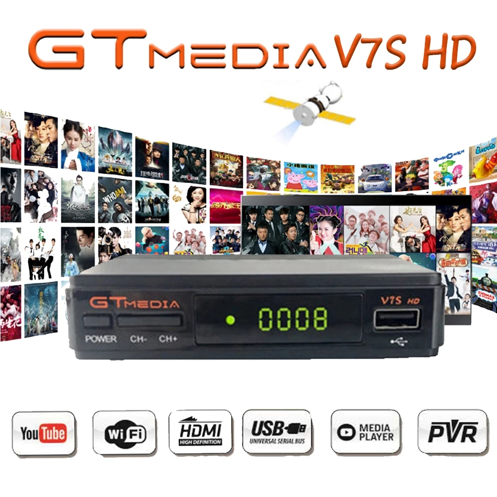 

Freesat v7 hd Satellite Receiver gtmedia v7s Decoder gtmedia v7hd Europe Cline for 1 Year 1080P USB Wifi Spain Portugal Channels