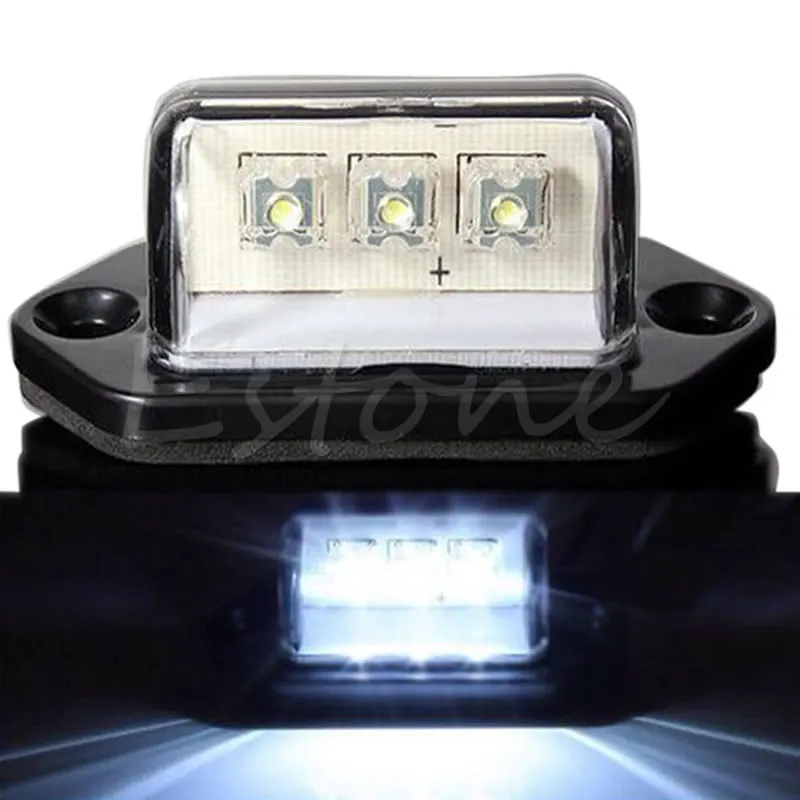 

12V 24V 3LED REAR LICENSE NUMBER PLATE LIGHTS LAMP TRUCK TRAILER BOAT WATERPROOF