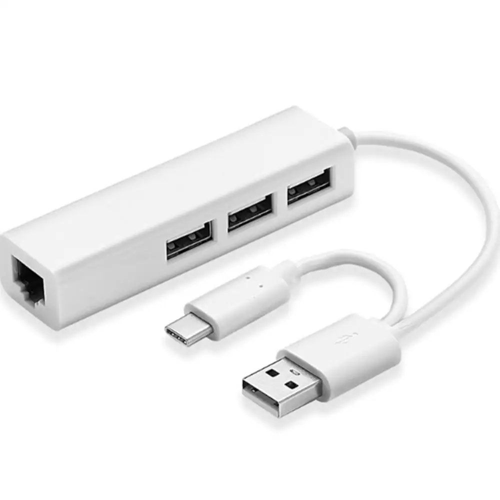 

Portable Multifunction Type C Aluminum USB 3.1 To Network Gigabit Ethernet USB2.0 Hub Cable RJ45 LAN Multipurpose Adapter