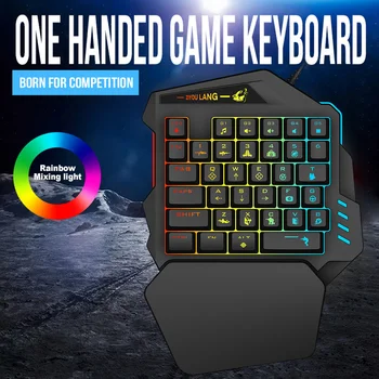 

Portable K13 USB Wired One Handed Gaming Keyboard LED Backlit Keypad for PUBG Mobile Gaming Keypad
