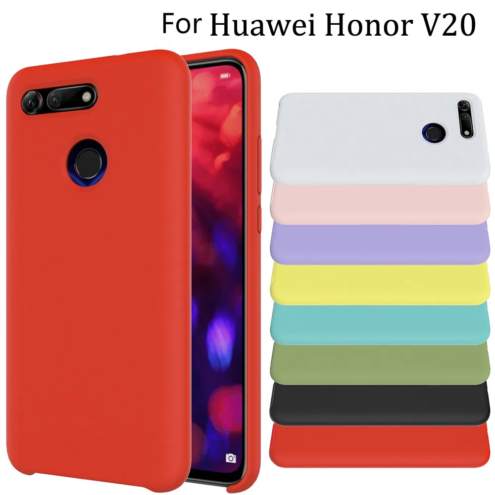 Чехол для Honor V20 из мягкого жидкого кремния Honor View 20 V 20 10 Lite 8C 8X 7X V10 10 противоударный чехол huawei P Smart Plus Y9