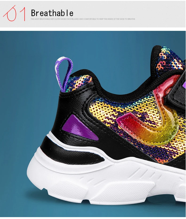 PINSEN 2019 Autumn children's sneakers Girls Shoes Kids Sport Shoes Shining Fashion Casual Child Shoes For Girl chaussure enfant (4)