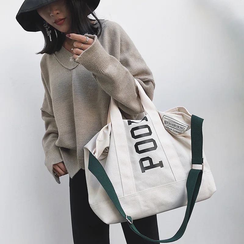 

Korean-style Solid Color Large Capacity Canvas Bag Fashion MORI Series Literature And Art Single-shoulder Bag for Women Simple C