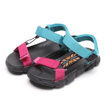 

Boys Girls Summer Shoes 2020 Children Non-Slip Sandals Kids Unisex Patchwork Strip Beach Sandals Size 21-37