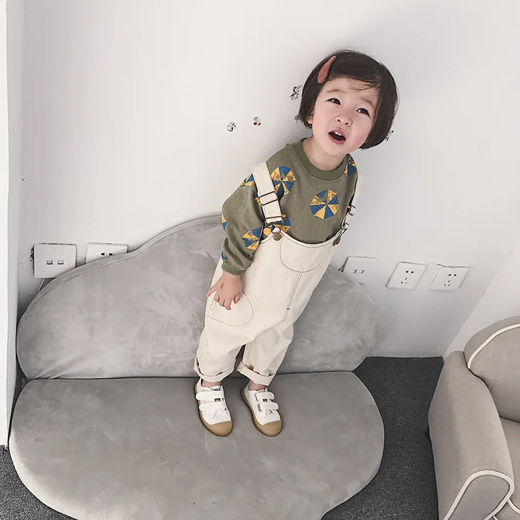 Комбинезоны для малышей 2, 3, 4, 5, 6 лет г., новые детские штаны на подтяжках на осень-зиму повседневные штаны на бретелях для малышей брючные комбинезоны для девочек