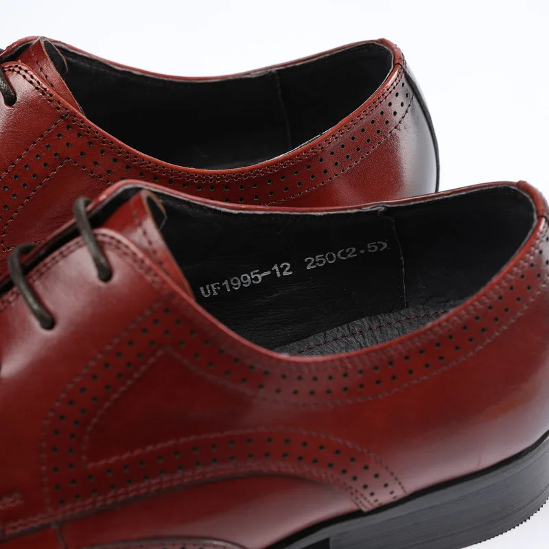 QYFCIOUFU/Лидер продаж; брендовые Мужские модельные туфли из натуральной кожи в деловом стиле; обувь с перфорацией типа «броги» в стиле ретро; мужские туфли-оксфорды с острым носком