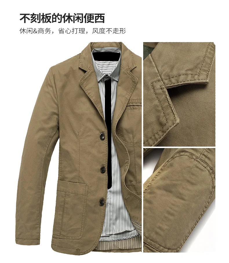 Мужские повседневные блейзеры однобортные однотонные хлопковые куртки Smart casual пальто D27