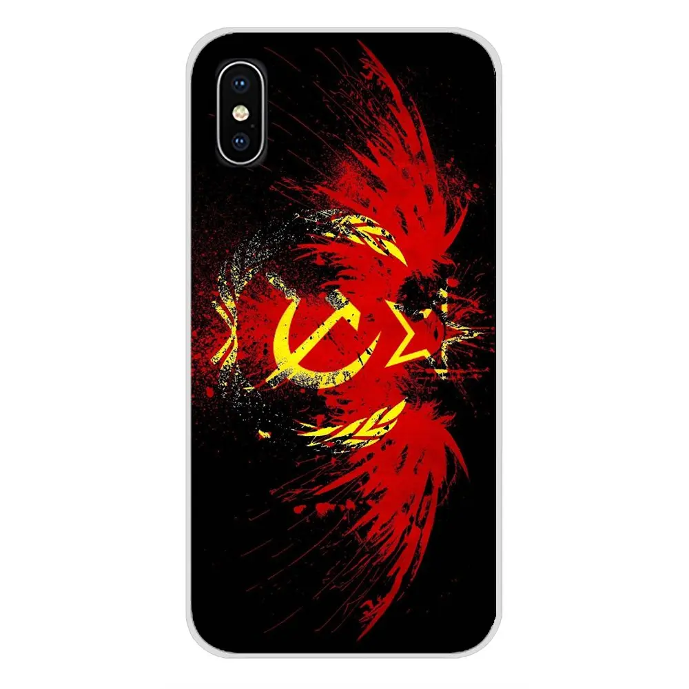 Флаг СССР с эмблемой для Xiaomi Redmi 4A S2 Note 3 3S 4 4X5 Plus 6 7 6A Pro Pocophone F1 TPU прозрачные чехлы