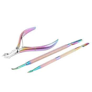 

Manicure Set Dead Skin Three-piece Set Stainless Steel Cuticle Nipper Multi-functional Dead Skin Remover Symphony Steelpushing