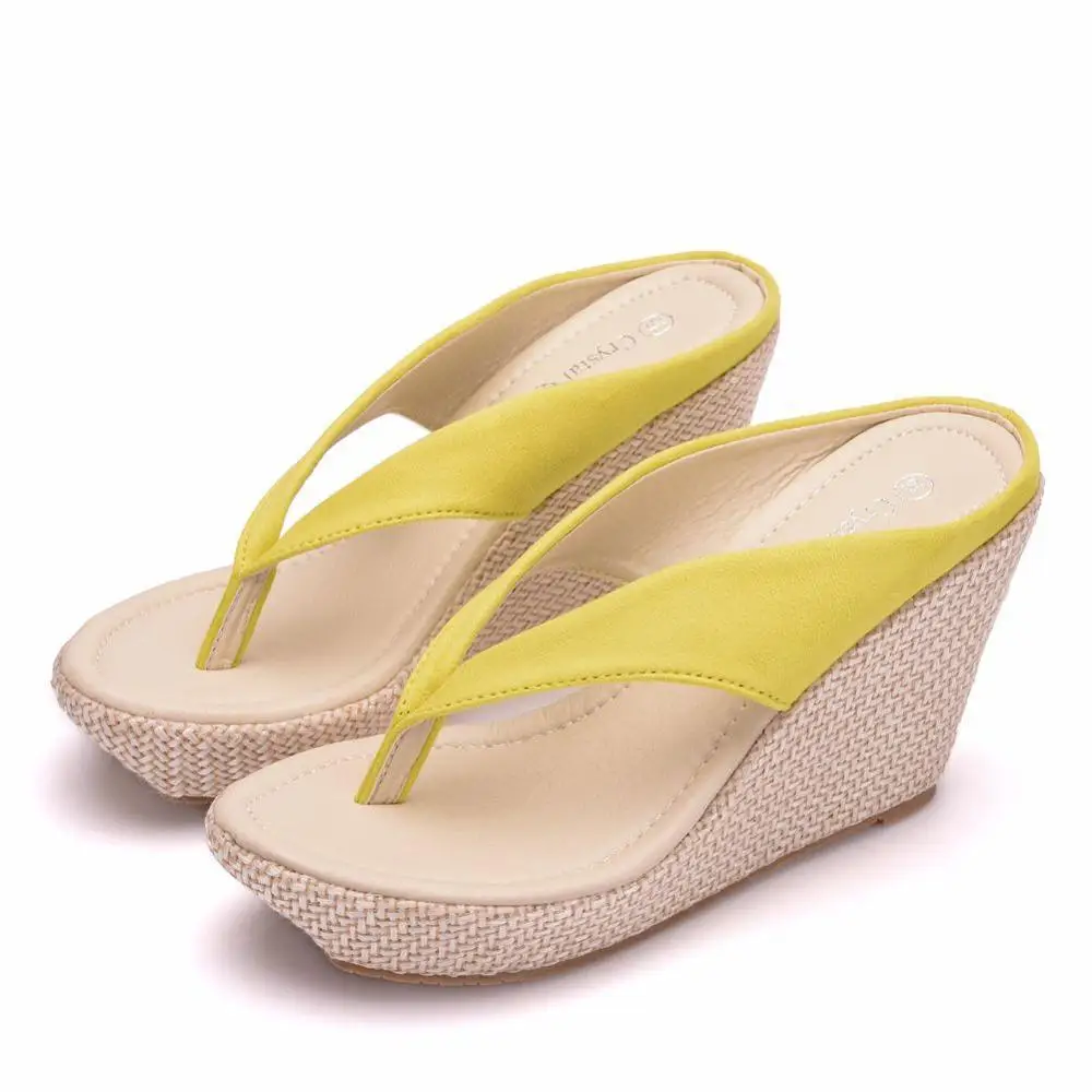 

Hot sales style bohemian sandals, large size slope with flip-flops, summer Platform Sandals with thick bottom slipper shoes