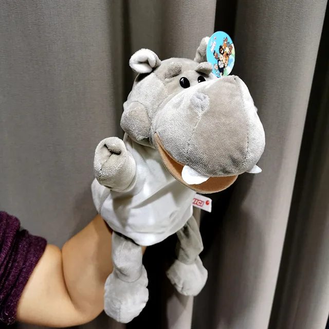 30cm Legged Animal Hand Puppet Plush Toys Wolf Lion Panda Raccoon Hand Puppets Educational Story Doll Toy for Children Kid Hippo