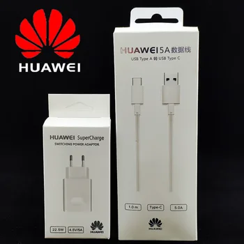 

original 22.5W Huawei P20 Fast Charger Supercharge quick charge EU adapter 5A Usb Type c cable for p10 p30 pro Nova 5t 6 mate 20