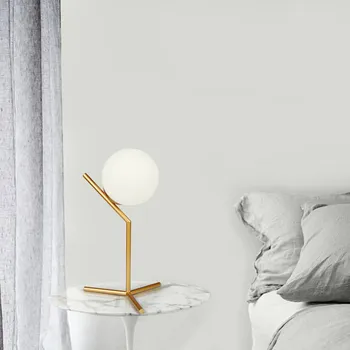 

Nordic Design Table Lamp Glass Lampshade Desk Light Fixtures Living Room Bedroom Foyer Bedside Gold Decor Home Lighting E27
