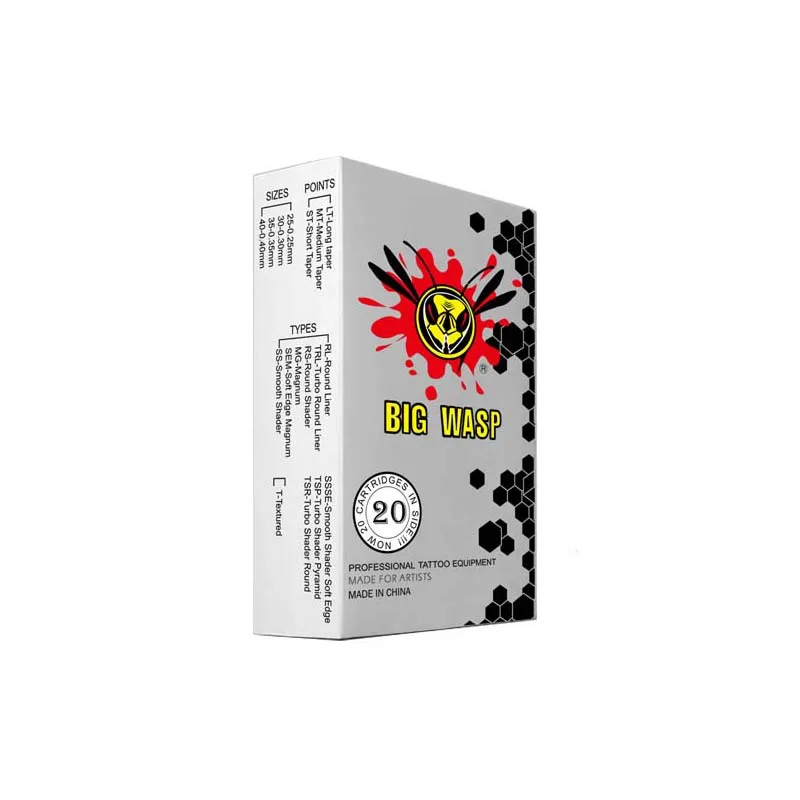 20 шт BIGWASP Прозрачный татуировки иглы изогнутый закруглённый Magnum 5/7/9/11/13/15/17/19/21/23/25/27RM для татуировки ручка поставок