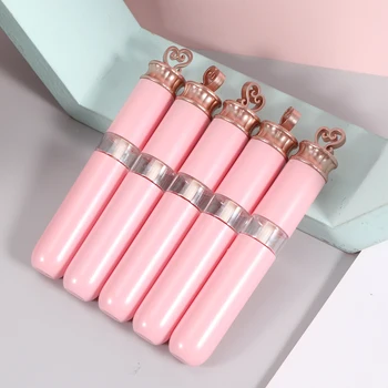 

5PCS 5-6ml Lip Gloss Plastic Lip Glaze Tubes Heart Empty Tubes DIY Liquid Lip Stick Dispensing Bottles (Pink)