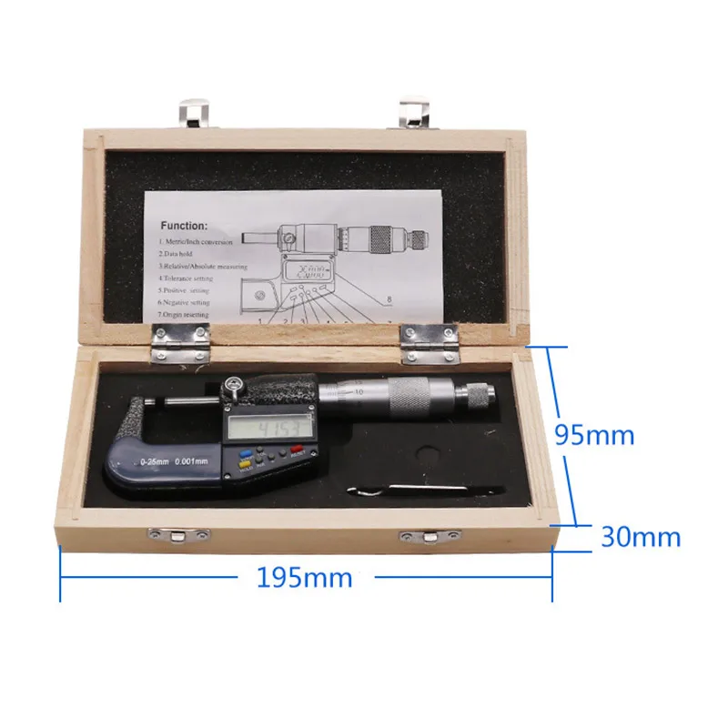 Горячий Электронный микрометр цифровой дисплей 0,001 мм 0-25 мм Толщиномер Многофункциональный D6