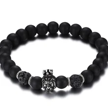 8 мм браслеты с бусинами из натурального камня и браслеты Король Королева пара браслет для влюбленных его и ее ювелирные изделия ручной работы